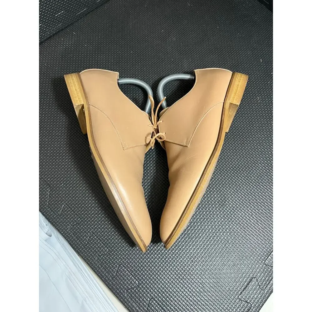 Everlane Italian Leather‎ The Modern Oxford Shoes Tan Lace Up Sz 9.5 Minimalist